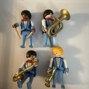 Vintage 1974 Playmobil Geobra lot of 4 musician figurines. Pre-owned.